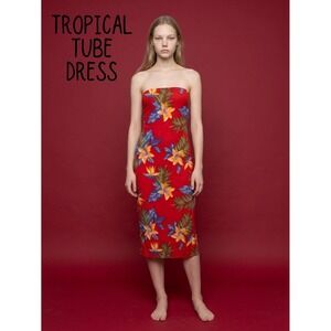Hello Vintage Miss Boho Floral Tube Dress
